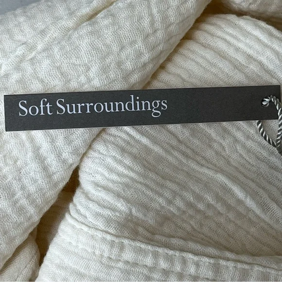 SOFT SURROUNDINGS NWT BEACH BOUND PULL ON GAUZE CROP PANTS ECRU Size Large - Picture 7 of 15